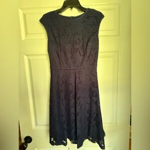 Classic Navy Lace Fit-and-Flare Dress